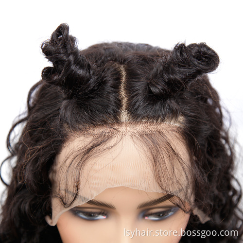 Transparent Lace 28 Inch Water Wave Full Lace Wig,Perruque Peruvian Full Lace Wigs Human Hair,180% Density Lace Wig With Bangs